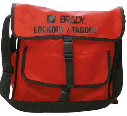 Red combination lockout satchel