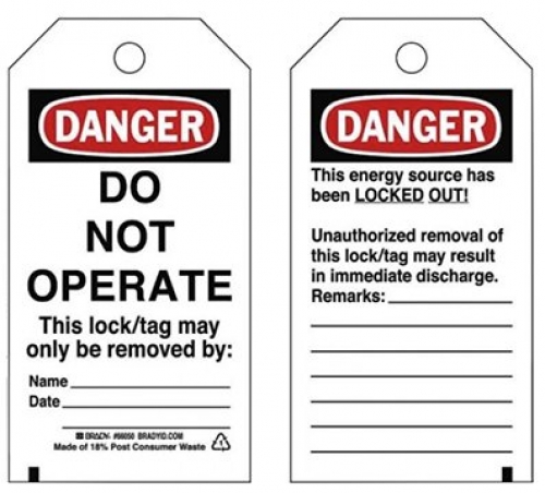 Photo ID tag Do Not Operate lockout tag - 25 pack