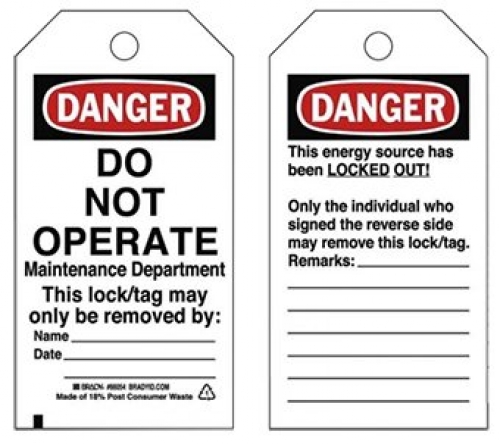 Double-sided lockout tags - Do Not Operate - 25 pack