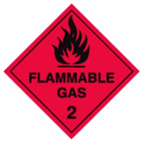 Dangerous goods labels - flammable gas 2 metal sign 270mmx270mm