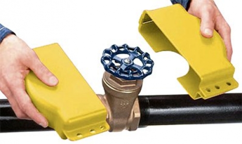Yellow adjustable gate valve lockout