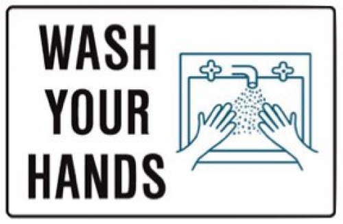Wash your hands graphic sign 225x300mm metal