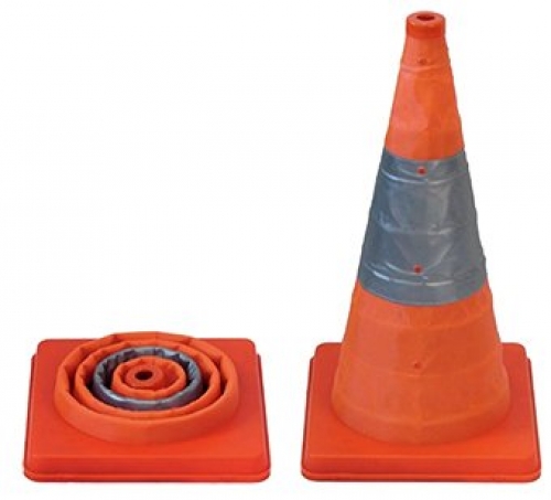 Collapsible plastic safety cone - 450mm