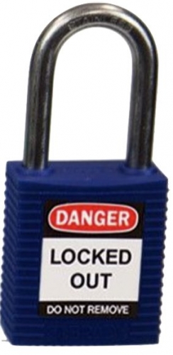 Blue stainless steel padlock - 50 a set - keyed alike