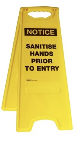 Sanitise hands prior to entry deluxe floor stand