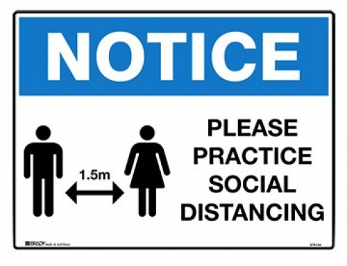 Keep your distance 450mmx600mm flute sign