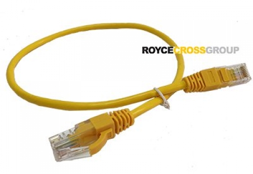 0.5m cat 5e yellow patch lead