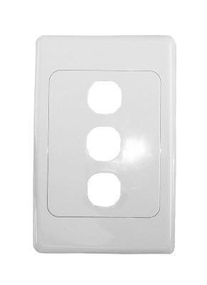 White triple port wall face plate