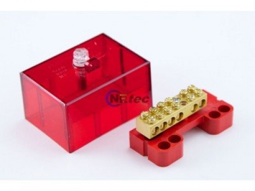 100-amp clear base, red covered active link - 6x16mm tunnels