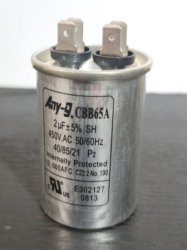 2uf 450V metal capacitor with spades - AC P2