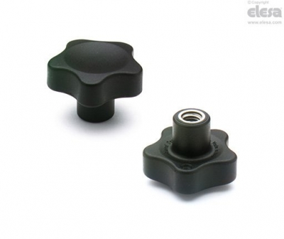 Stainless-steel lobe knob D32, M5x10mm internal thread - female (VC.692/32 SST-M