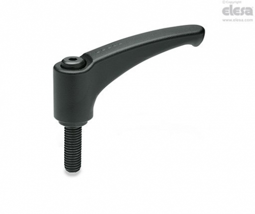 ERM.P Adjustable Handle 63mm Series, Black Handle With Black Indexing Button M8