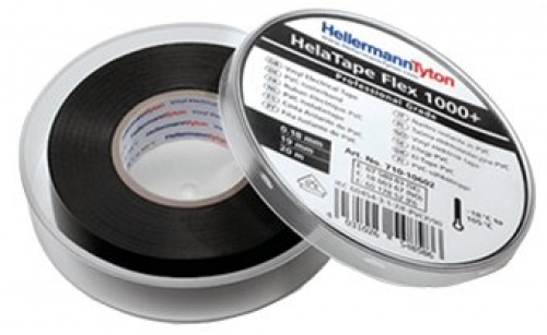 Black premium-grade vinyl electrical tape 19mm x 20m (equivalent Scotch Super +3