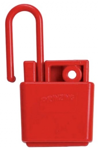 Red non-conductive prinzing lockout hasp