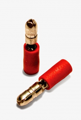 Red male bullet 4mm - 100 pack